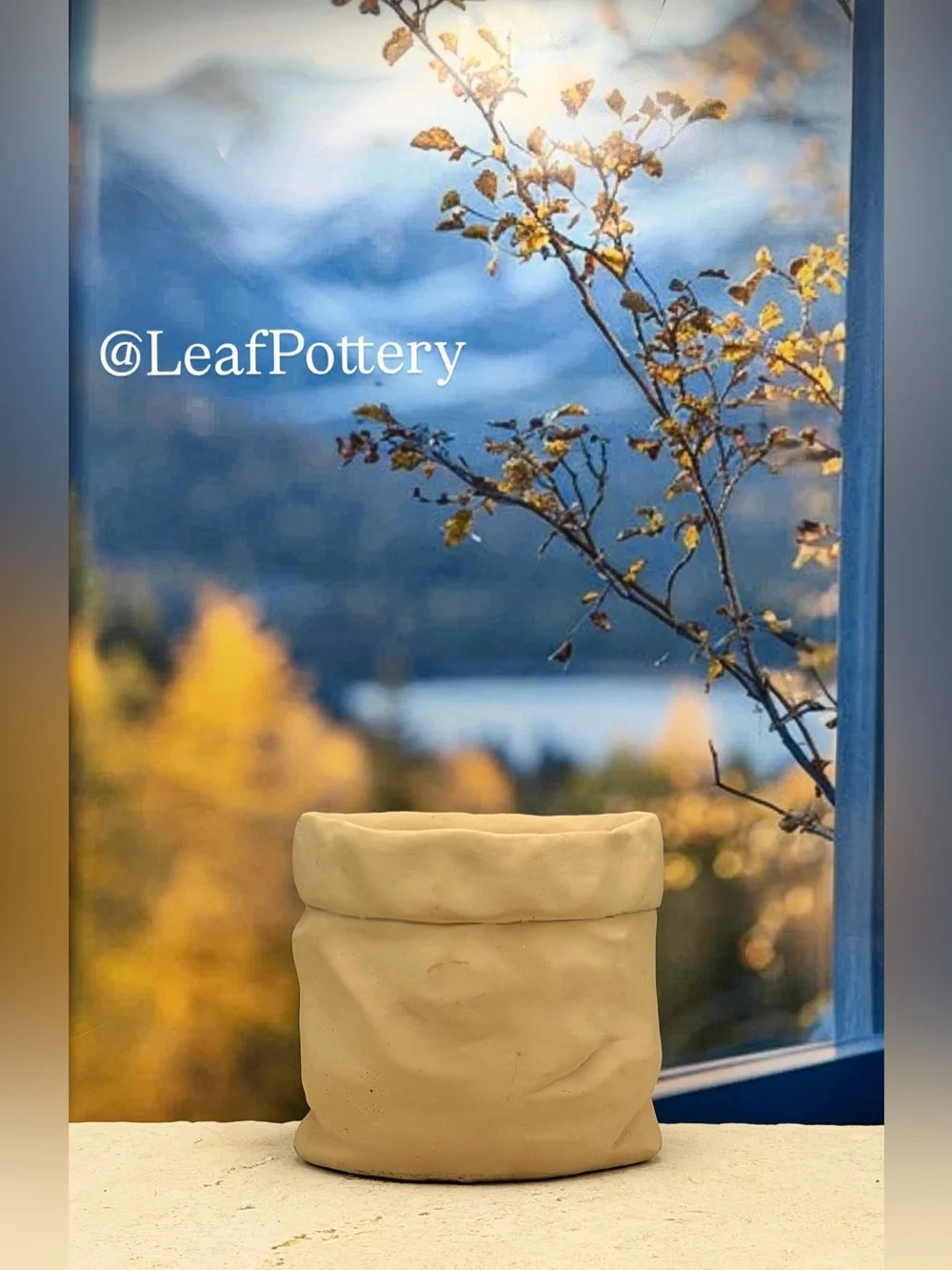 Concrete Paper Bag Planter, Unique Origami Pot, Small Indoor planter